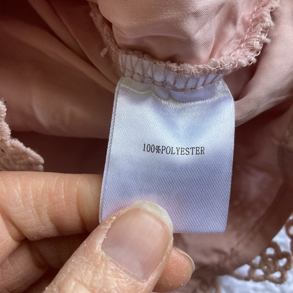 Amy Lynn Crochet Lace Blouse Leyla Women L Powder Pink Coquette‎ Cottagecore - Picture 15 of 16